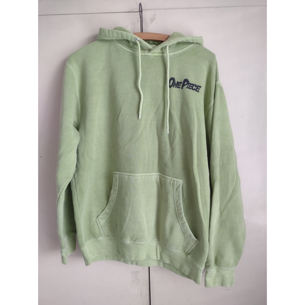 One Piece Hoodie Sz M Green Fleece Eichiro Oda Zoro Anime Sweatshirt Sword